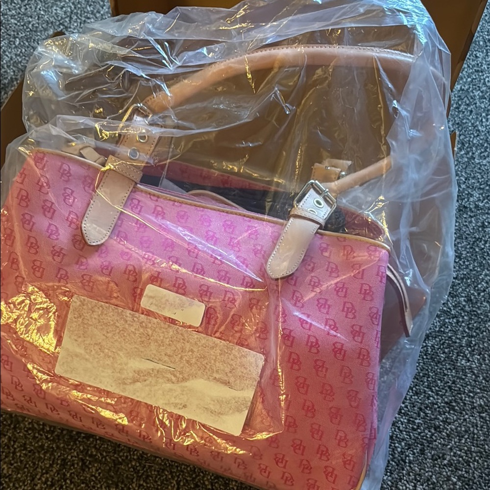 Dooney & Bourke Pink Satchel Bag with Structured Design